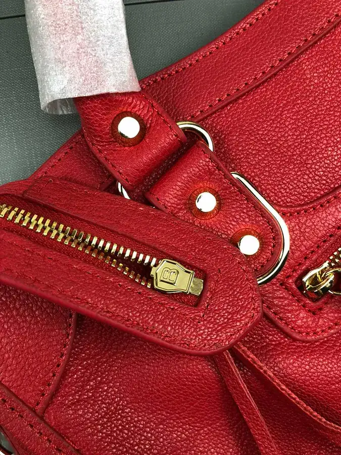 Balenciaga Red Bucket Bag with Tassels