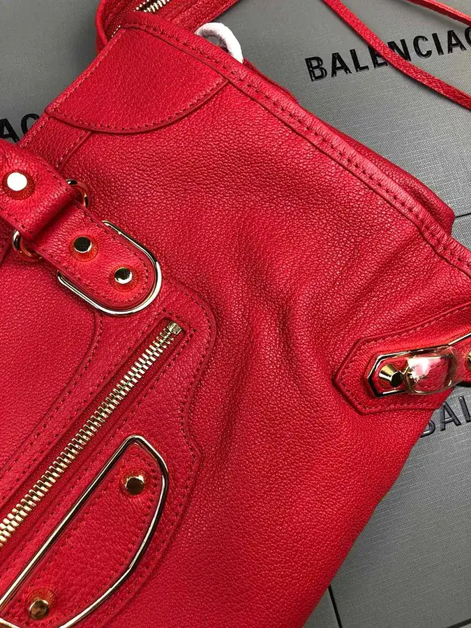 Balenciaga Red Bucket Bag with Tassels