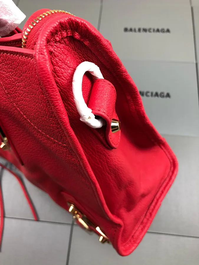 Balenciaga Red Bucket Bag with Tassels