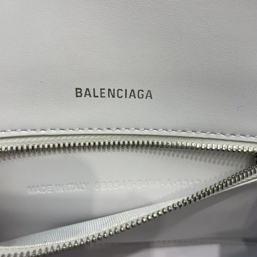 Balenciaga Sand漏 Bag Mini Size, White Crocodile