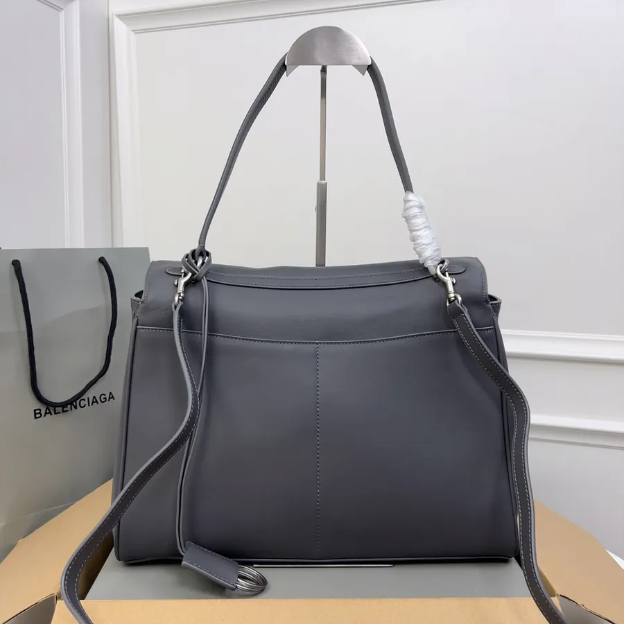 Baleenciaga Rodéo Bag Medium Gray Silver Buckle