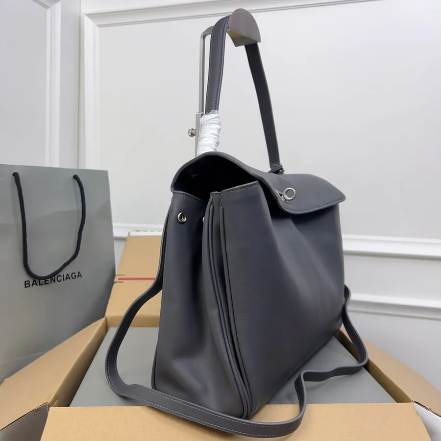 Baleenciaga Rodéo Bag Medium Gray Silver Buckle