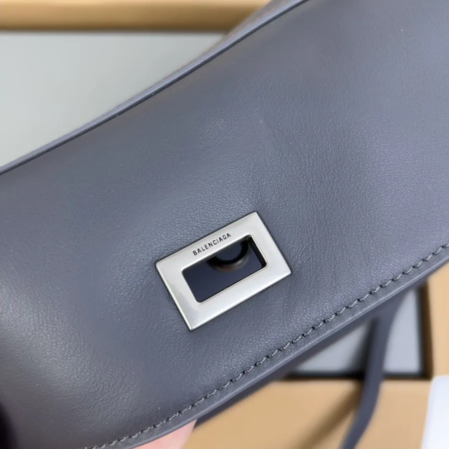 Baleenciaga Rodéo Bag Medium Gray Silver Buckle