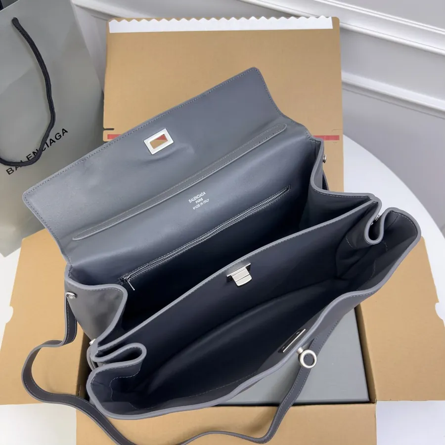 Baleenciaga Rodéo Bag Medium Gray Silver Buckle
