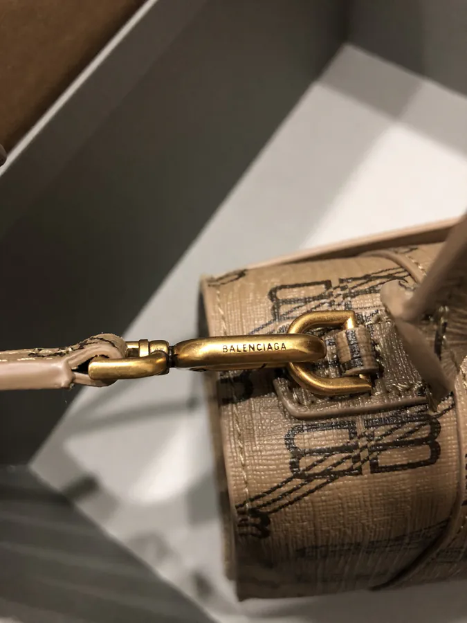 Balenciaga Hourglass Sandbag in Brown Gold Clasp