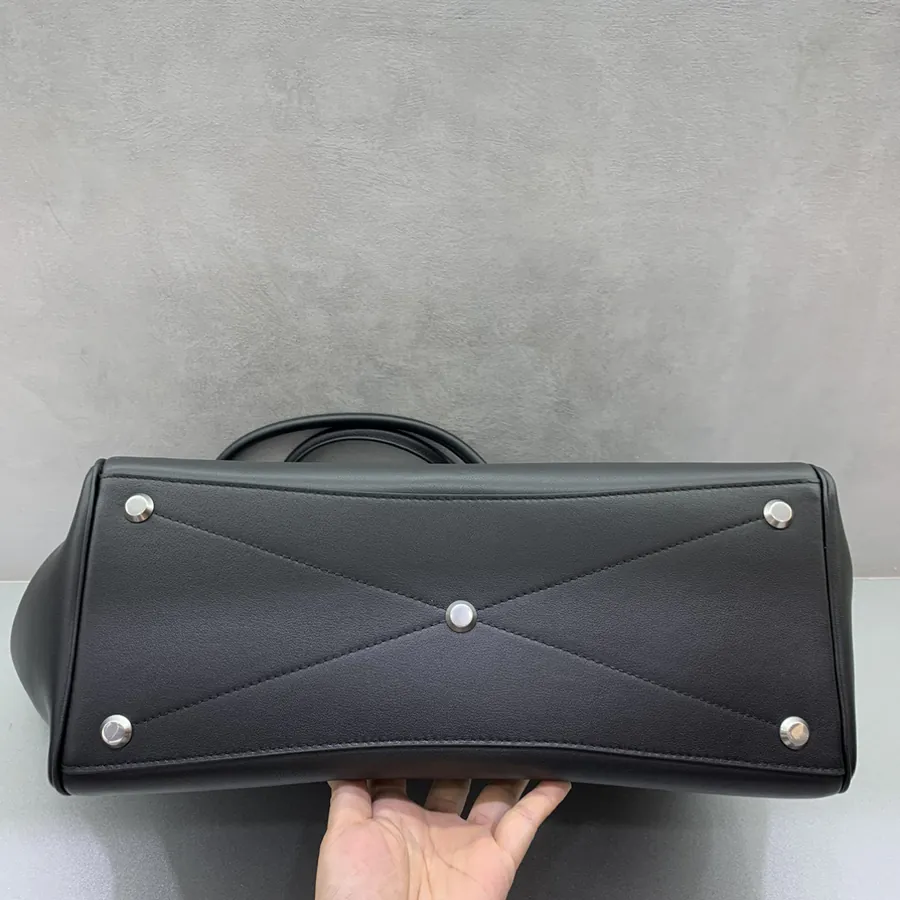Balenciaga Bel Air Midsize Black Silver Buckle Handbag