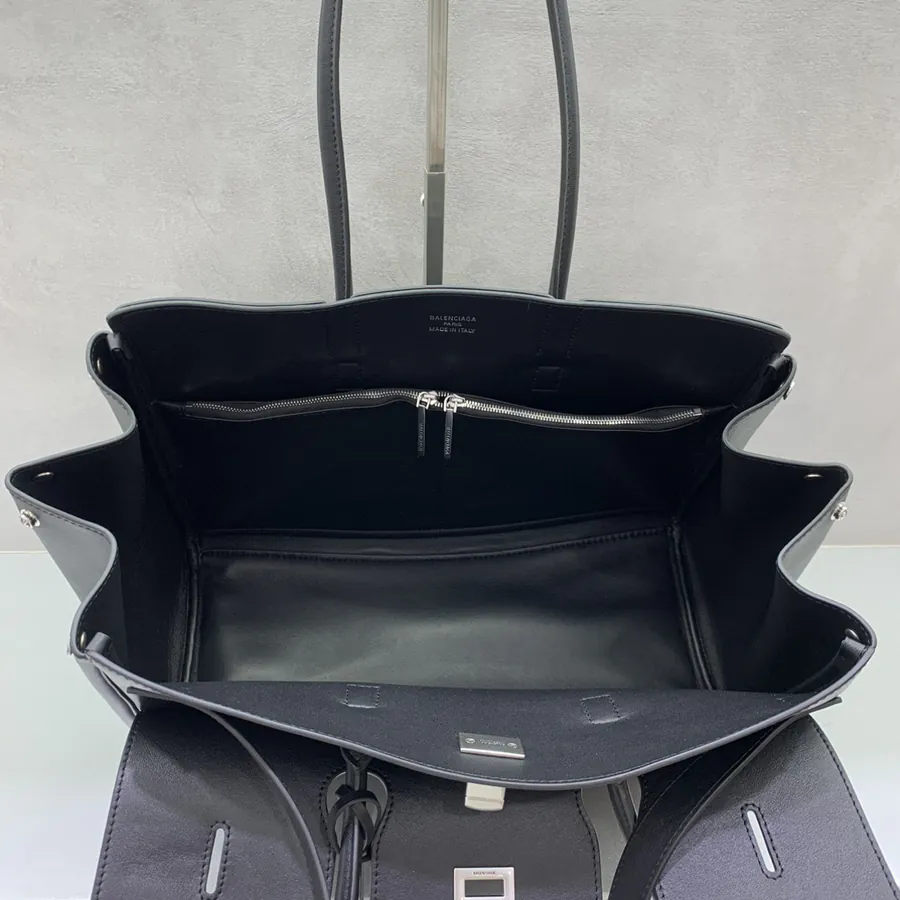 Balenciaga Bel Air Midsize Black Silver Buckle Handbag