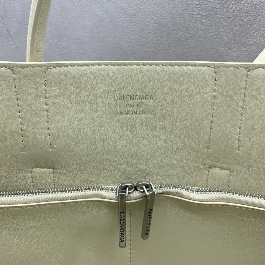 Balenciaga Bel Air Mid Size White Silver Clasp Handbag