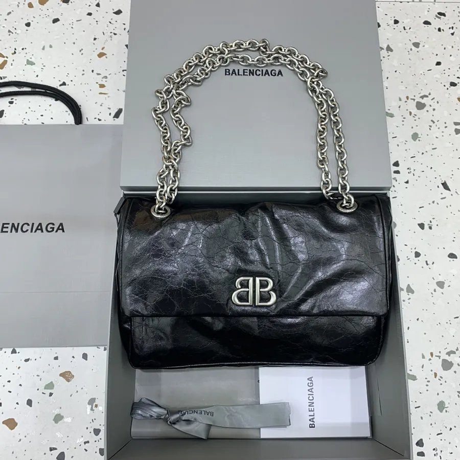 Baleancia L'Éclat Monaco Small Black Silver Bucket Bag