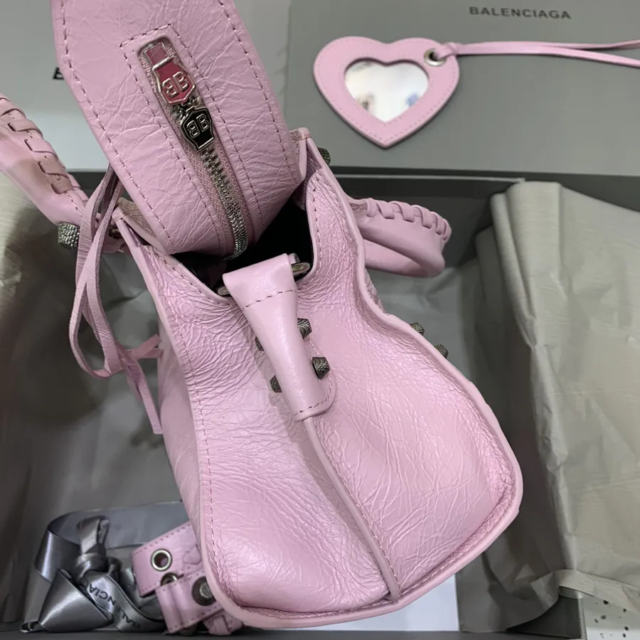 Balenciaga Paris New Neo Cagole Motorcycle Bag with Silver Buckle