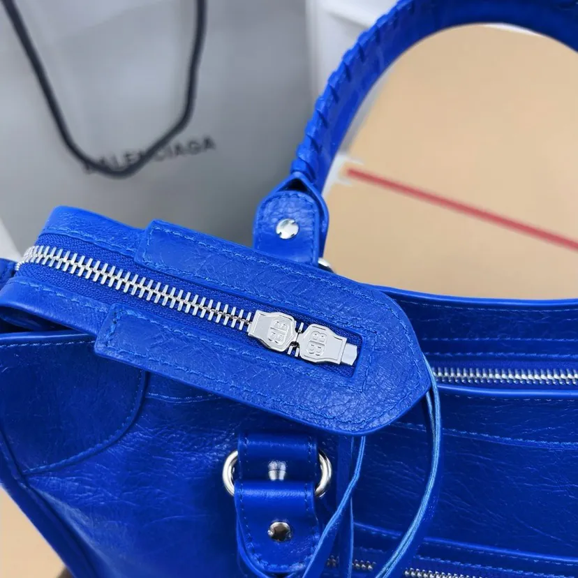 Balenciaga Motorcycle Bucket Bag in Electric Blue