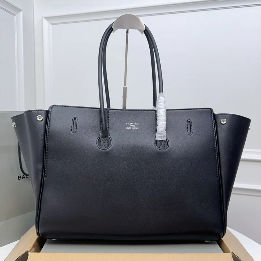 Balenciaga Bel Air Handbag Black Silver Buckle, Medium Size