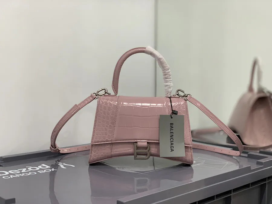 Balenciaga Hourglass Crocodile Pattern Tote