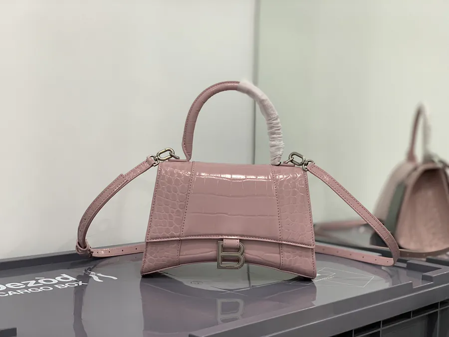 Balenciaga Hourglass Crocodile Pattern Tote