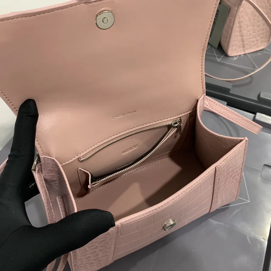 Balenciaga Hourglass Crocodile Pattern Tote