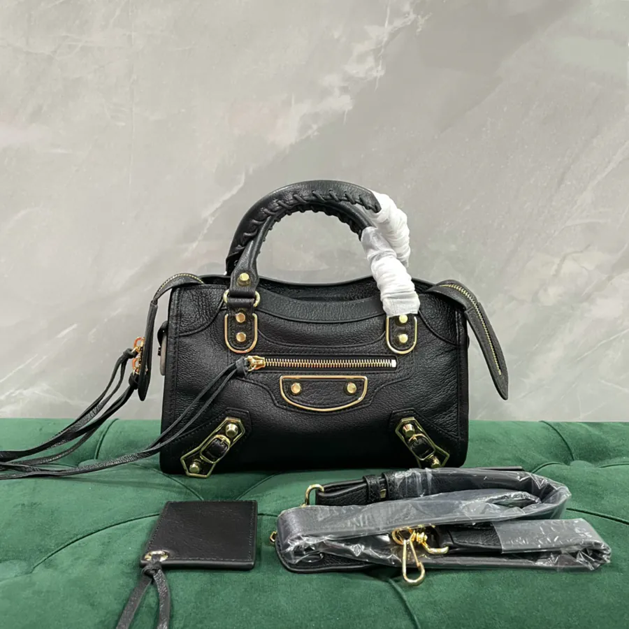 Paris Home Mini City Bucket Bag with Gold Trim and Tassels