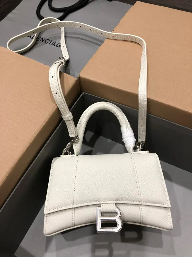 Balenciaga Hourglass Sandbag with Silver Buckle
