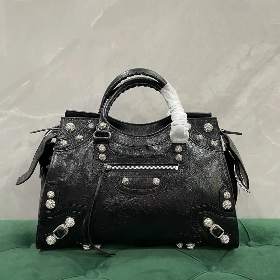 Balencia Neo Cagole Motorcycle Bag with Diamond Hardware