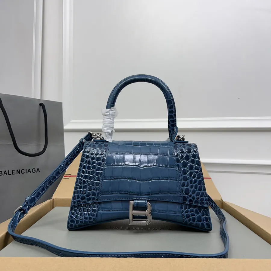 Balenciaga Hourglass Sandbag with Silver Buckle