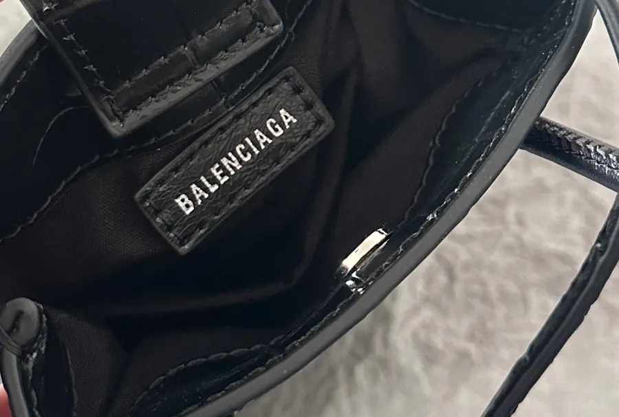 Baleenchiya Mini Tote Bag in Black Calfskin