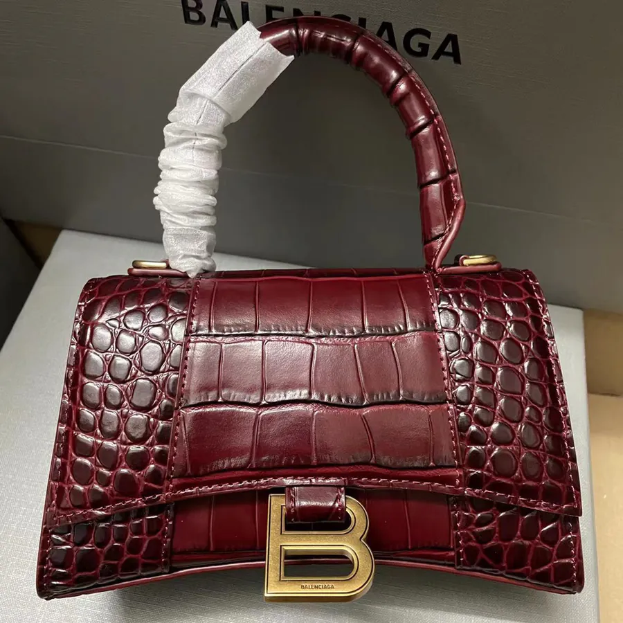 Balenciaga Sand漏 Bag Premium Wine Red 19cm