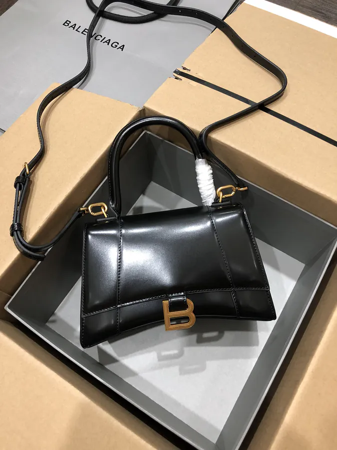Balenciagα Hourglass Sandbag with Gold Zip Mini Size