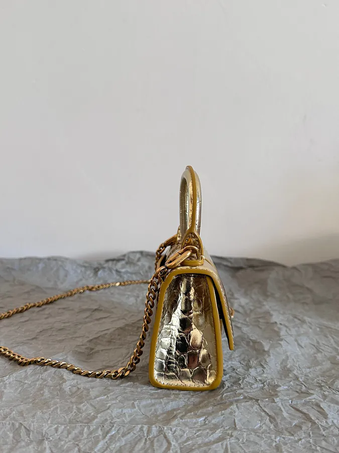 Baleenchiag* Sand Timer Bag | Mini Crocodile Skin Lip Bag