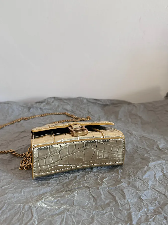 Baleenchiag* Sand Timer Bag | Mini Crocodile Skin Lip Bag