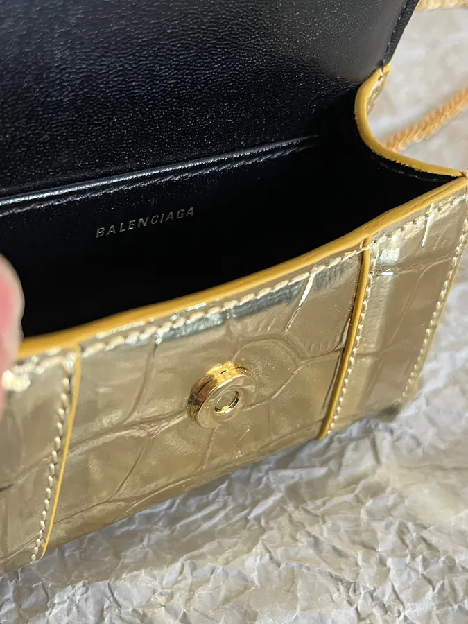 Baleenchiag* Sand Timer Bag | Mini Crocodile Skin Lip Bag