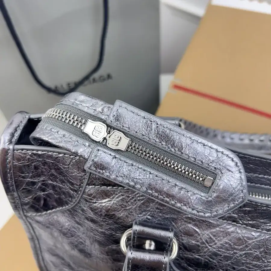 Balenciaga Motorcycle Bucket Bag Vintage Silver