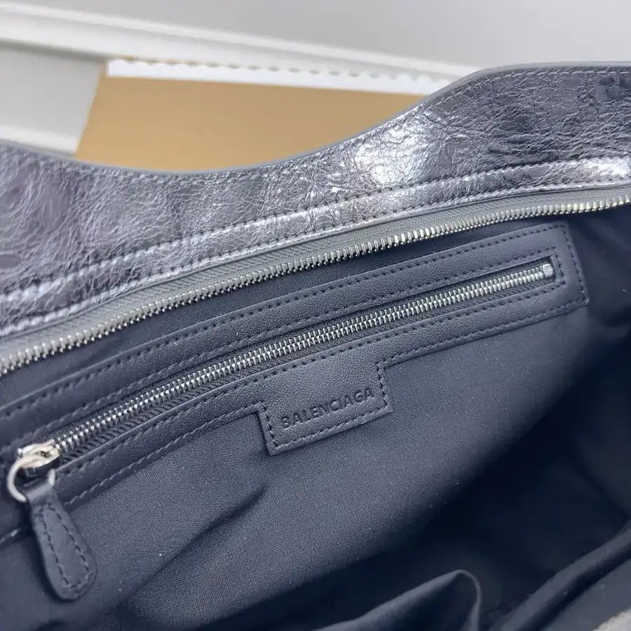 Balenciaga Motorcycle Bucket Bag Vintage Silver