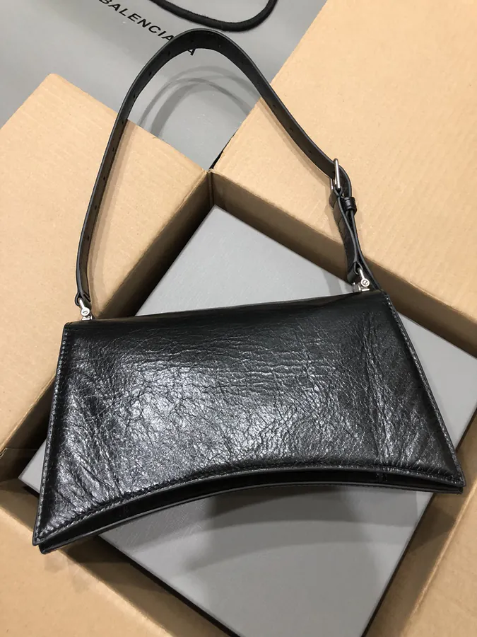 BaleNCIAGA Crush Bag with Leather Shoulder Strap