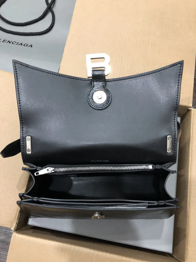 BaleNCIAGA Crush Bag with Leather Shoulder Strap