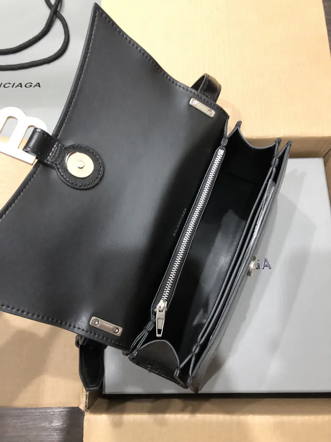 BaleNCIAGA Crush Bag with Leather Shoulder Strap