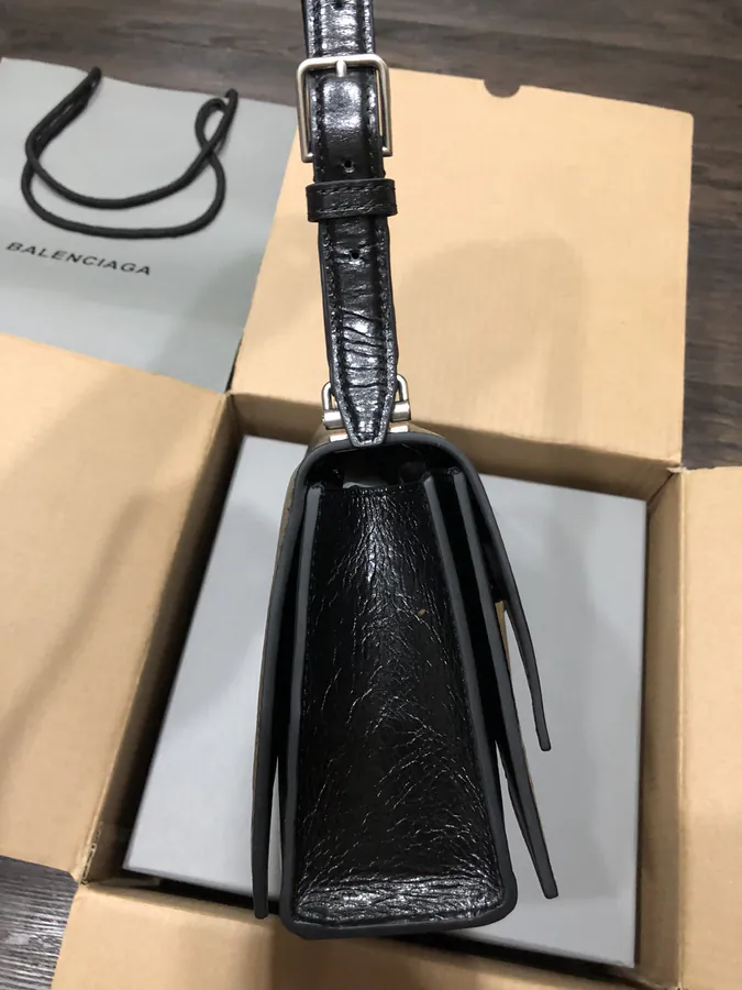 BaleNCIAGA Crush Bag with Leather Shoulder Strap