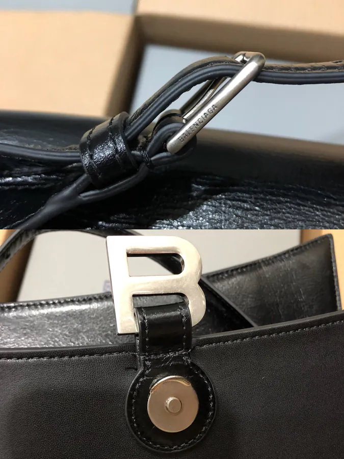 BaleNCIAGA Crush Bag with Leather Shoulder Strap