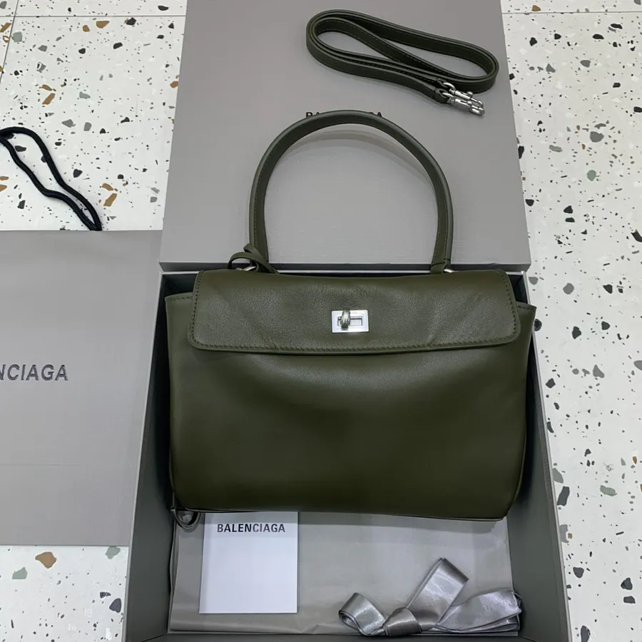 Baleenciaga Rodéo Bag Small Green Silver Buckle