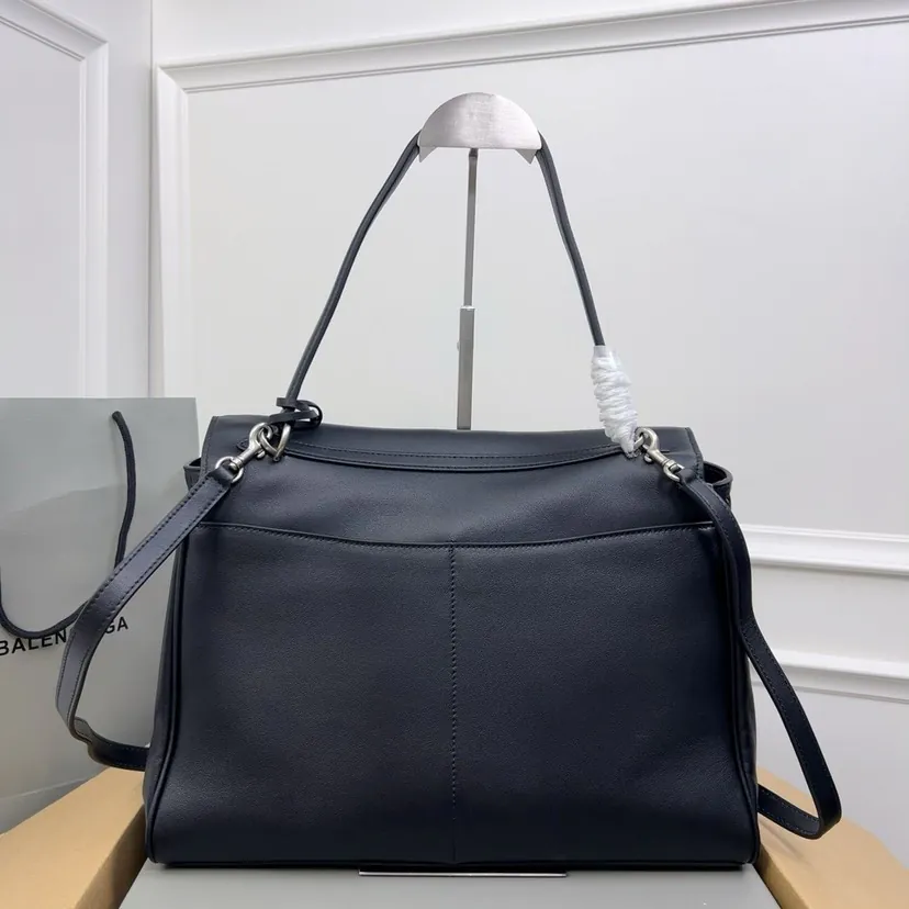 Baleenciaga Rodéo Bag Medium Black with Silver Buckle