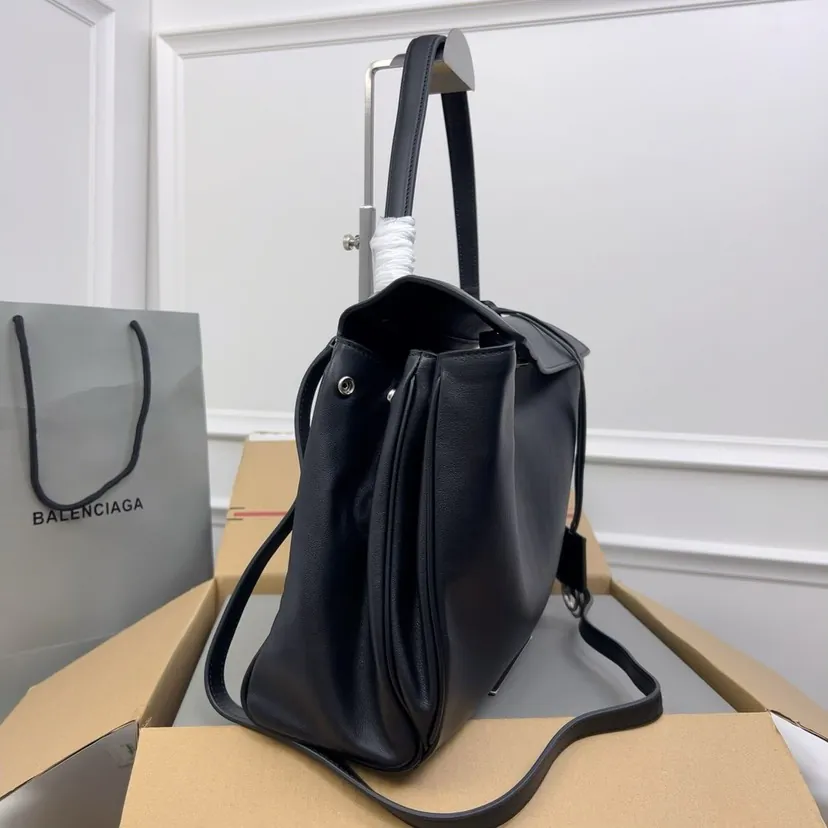 Baleenciaga Rodéo Bag Medium Black with Silver Buckle