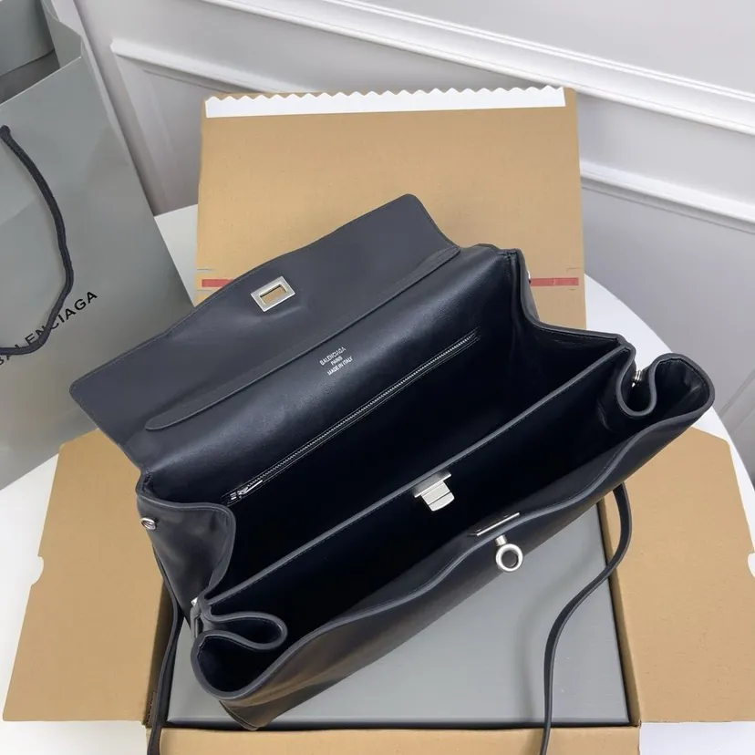Baleenciaga Rodéo Bag Medium Black with Silver Buckle