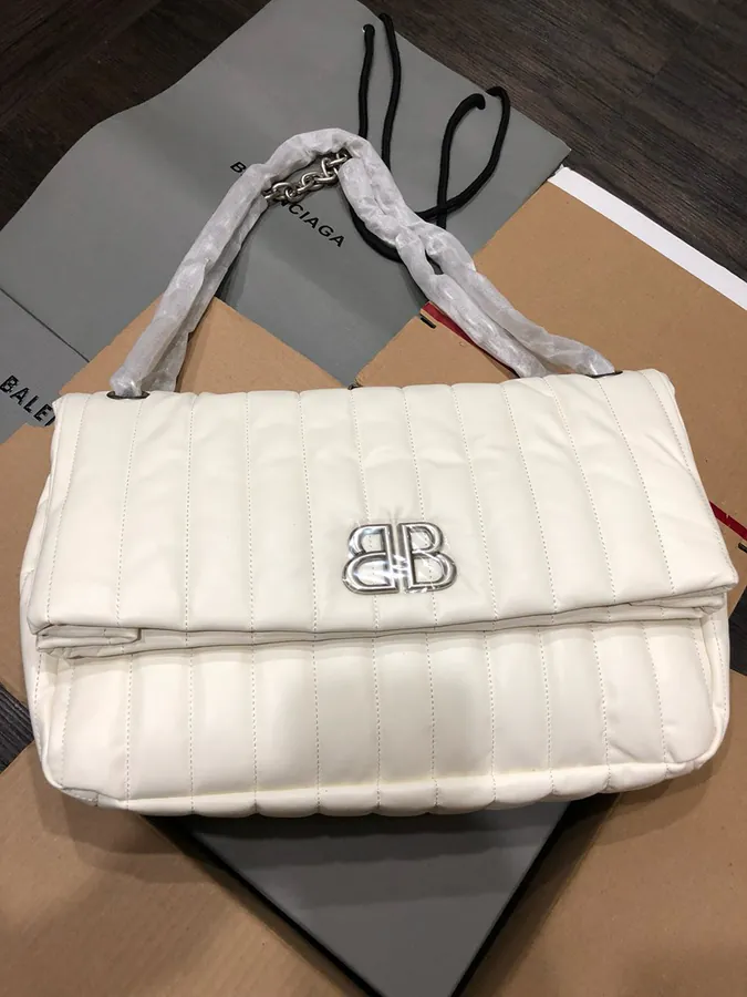 Baleenciaga Monaco Series Bucket Bag in Soft Silver