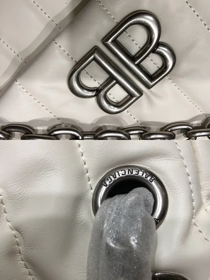 Baleenciaga Monaco Series Bucket Bag in Soft Silver