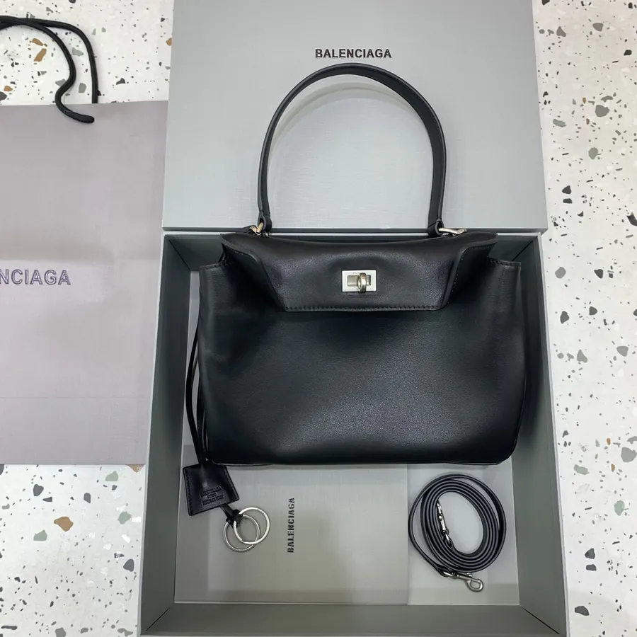 Baleenciaga Rodéo Bag Small Black Silver Buckle