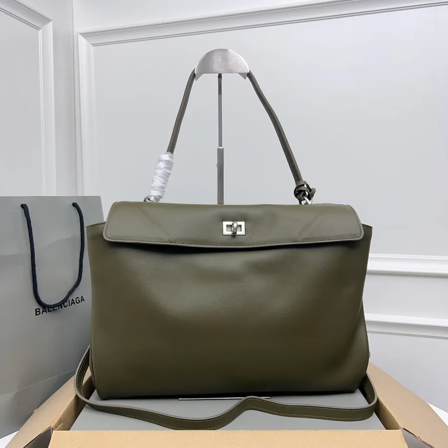 Baleenciaga Rodeo Bag Medium Emerald Green Silver Buckle
