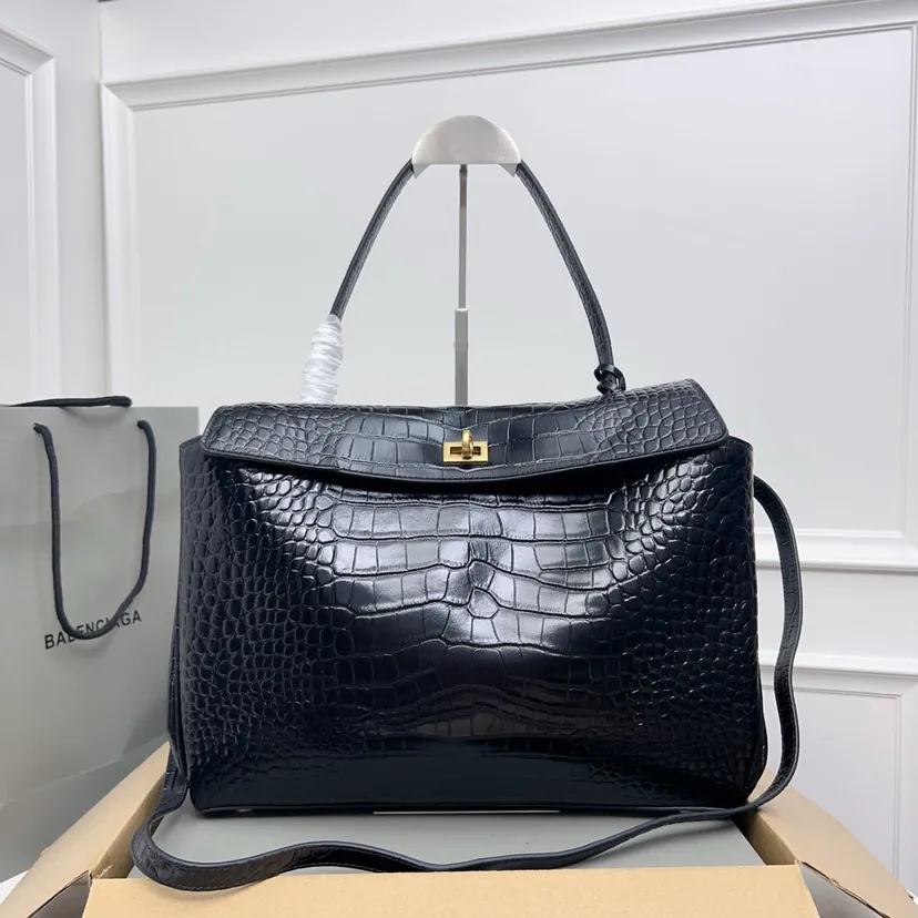 Baleenciaga Rodeo Bag with Crocodile Pattern