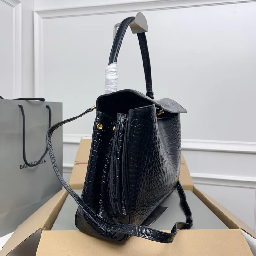 Baleenciaga Rodeo Bag with Crocodile Pattern