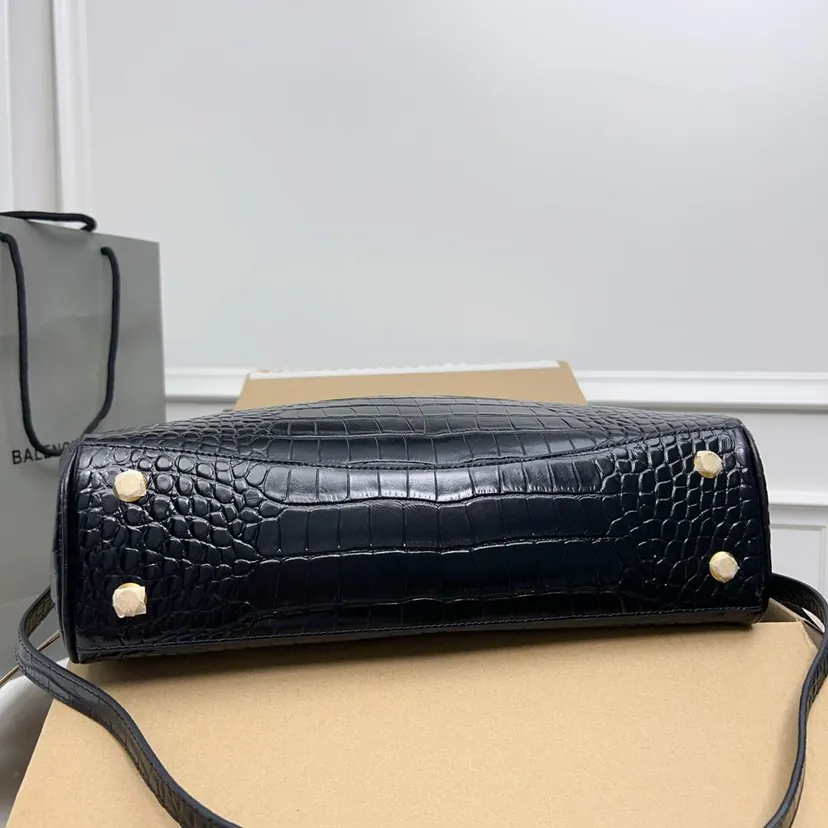 Baleenciaga Rodeo Bag with Crocodile Pattern