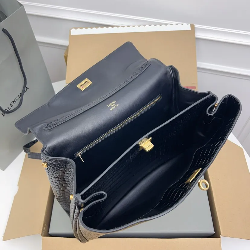 Baleenciaga Rodeo Bag with Crocodile Pattern