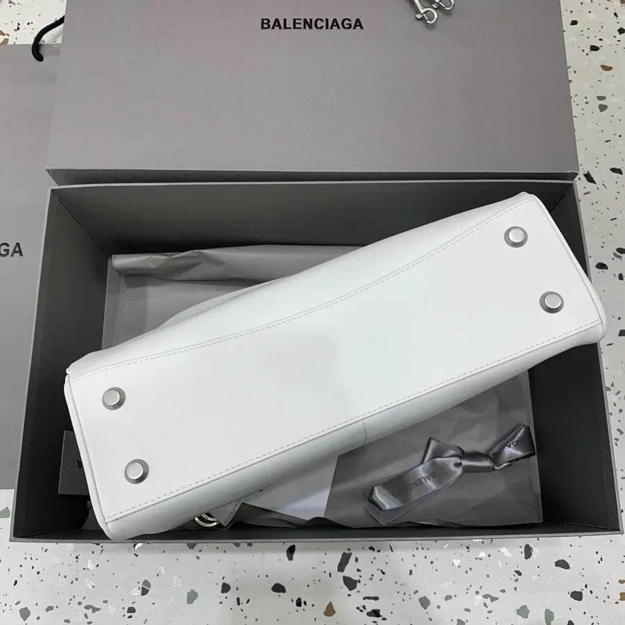 Baleenciaga Rodéo Bag Medium White Silver Buckle