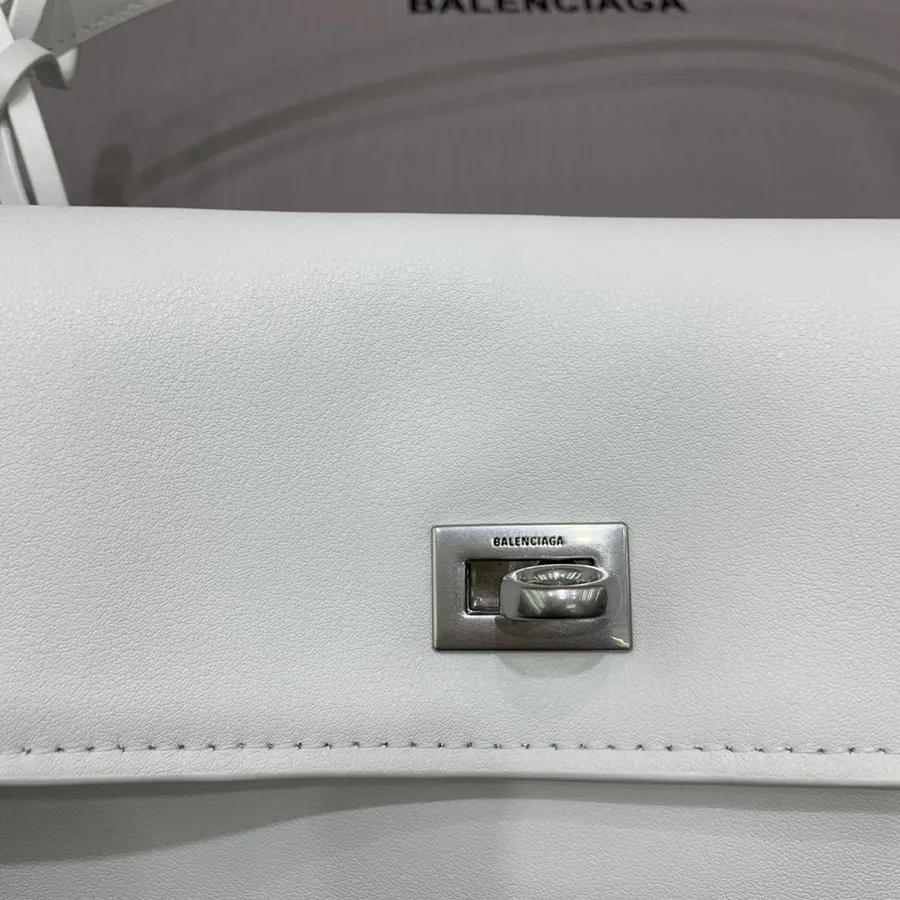 Baleenciaga Rodéo Bag Medium White Silver Buckle
